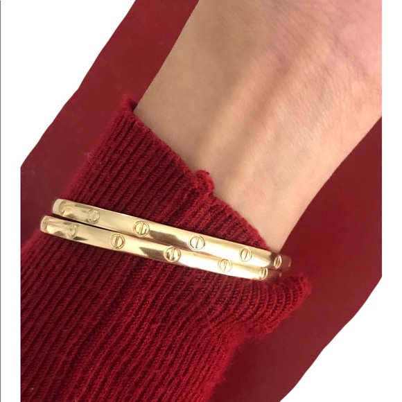 Gold Filled Dainty Bangles (set of 2) - Picture 4 of 4